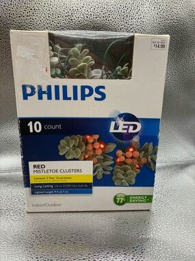 Philips LED Mistletoe Clusters in Red and Green - 10 Count